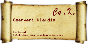 Cserveni Klaudia névjegykártya