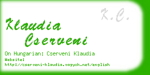 klaudia cserveni business card